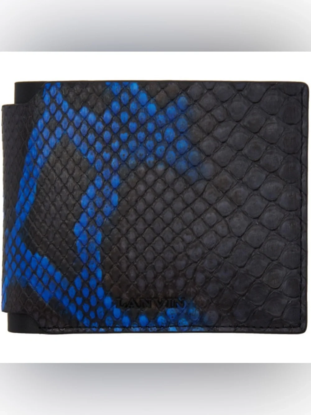 Lanvin | Black and Blue Python Leather Bifold Men’s Wallet
